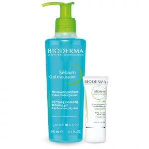 Dúo para pieles Mixtas Bioderma: Sebium Gel Moussant y Sebium Mat Control.