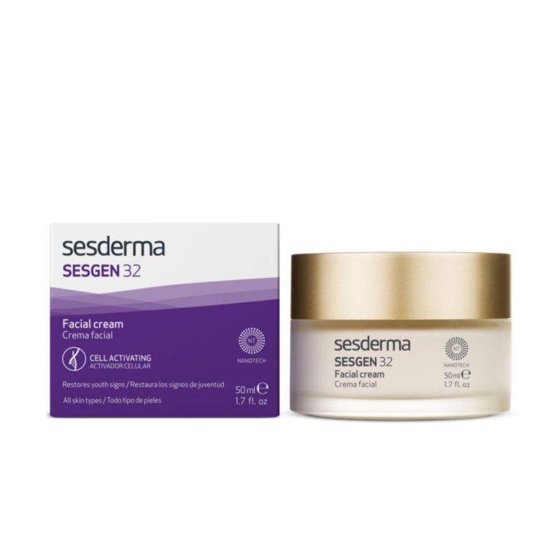 SESGEN 32 Crema Facial de Sesderma: crema antiedad que mejora la hidratación y revitaliza las células de la piel.