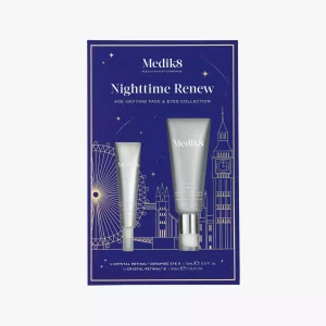 Pack The Nighttime Renew de Medik8: Crystal Retinal 6 y Crystal Retinal Ceramide Eye 6 para renovar y rejuvenecer la piel mientras duermes.