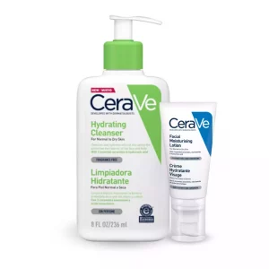 Pack Limpieza e Hidratación CeraVe con Hydrating Cleanser y PM Facial Moisturizing Lotion.