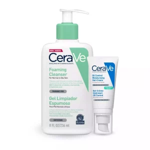 Pack Limpieza e Hidratación CeraVe con Foaming Cleanser y Oil Control Matificante.